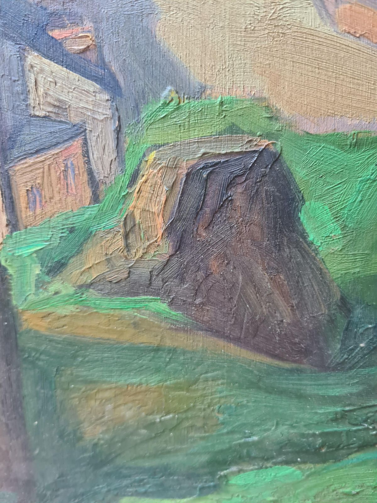 Jacques Buecherfrench Impressionist Oil On Panel Landscape, Lourdes1939 photo vinterior