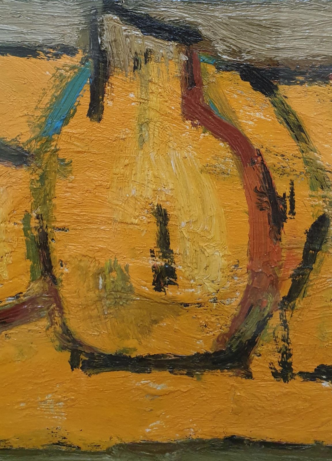 Matilde Sacchimid Century Tablescape In Orange. Oil On Canvas On Board.1969 photo for sale