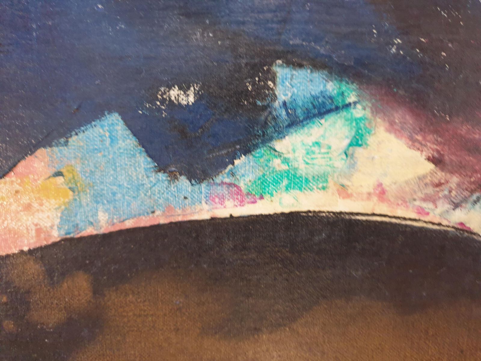 612.0 André Tardieumid Century Abstract Expressionist Oil On Canvas.1976 photo