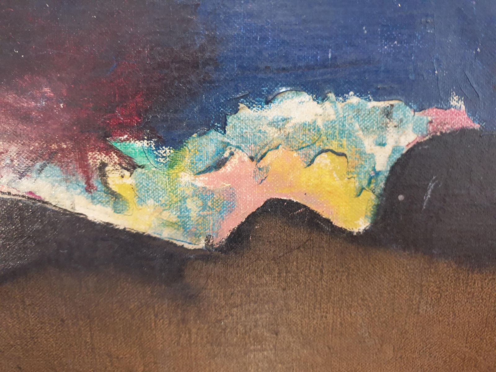 photo vinterior André Tardieumid Century Abstract Expressionist Oil On Canvas.1976