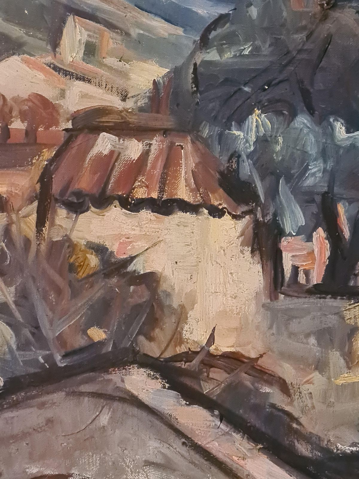Olympe Silvymid Century Expressionist Rural Landscape, The Bastide At Signes, Oil On Canvas1958 photo Art