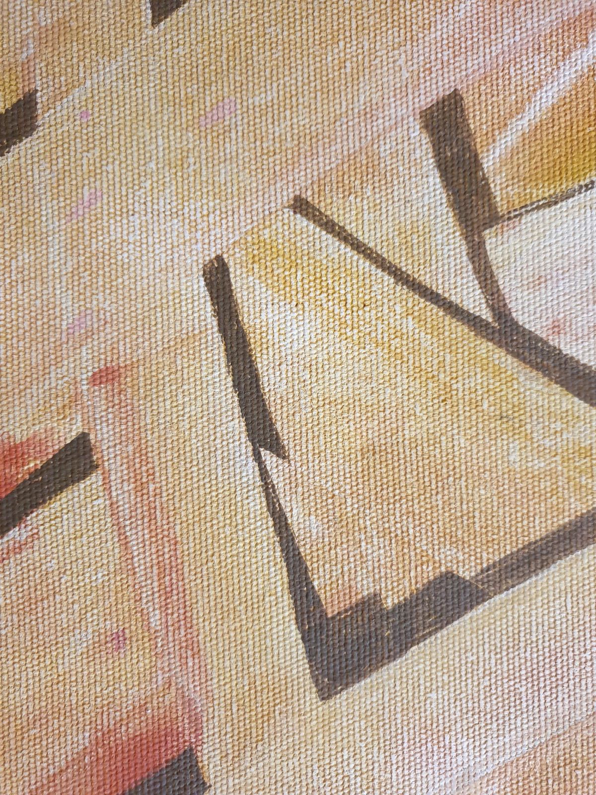 photo for sale Amadou Cisse Dialate 20th Century Senegalese Abstract Geometric Acrylic On Canvas. 1990s
