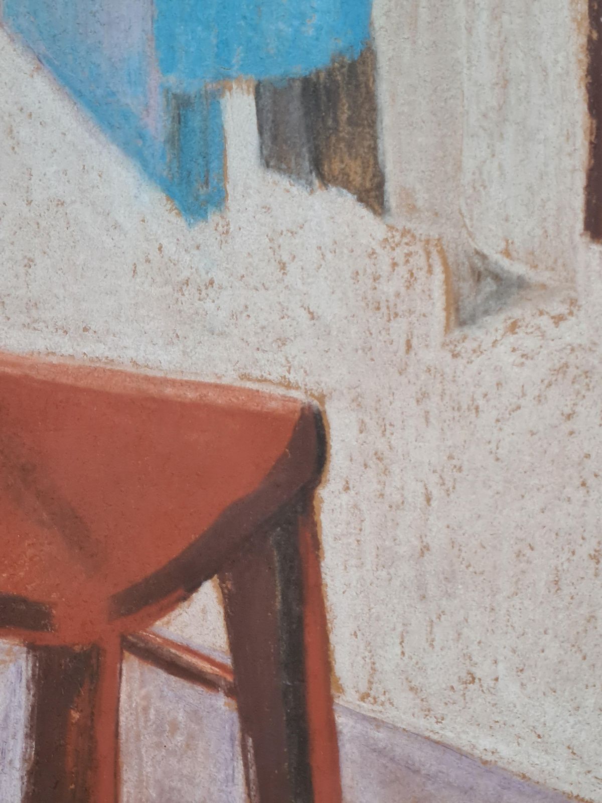 Eileen Gore Sellonthe Red Chair, Pop Art, Circle Of David Hockney. Oil Pastel.1974 photo vinterior