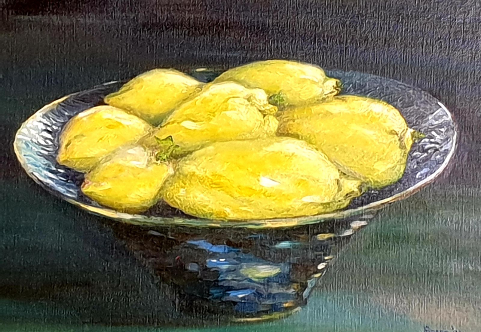 Bernadette Van Baarsencontemporary Realist Still Life Oil Of Lemons. 'Citrons De Barbara'. 2021 photo furniture