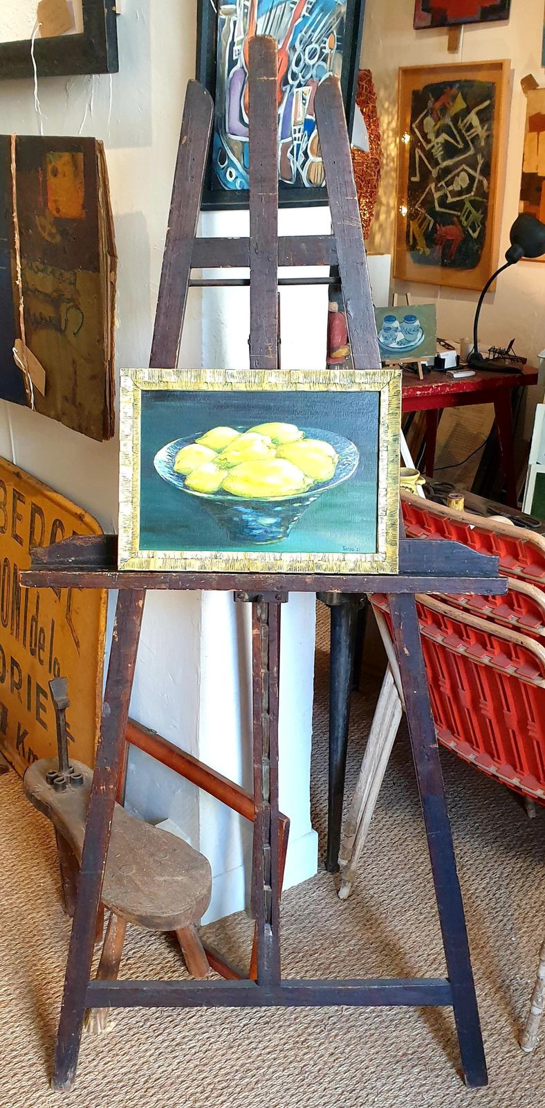 photo buy Bernadette Van Baarsencontemporary Realist Still Life Oil Of Lemons. 'Citrons De Barbara'. 2021