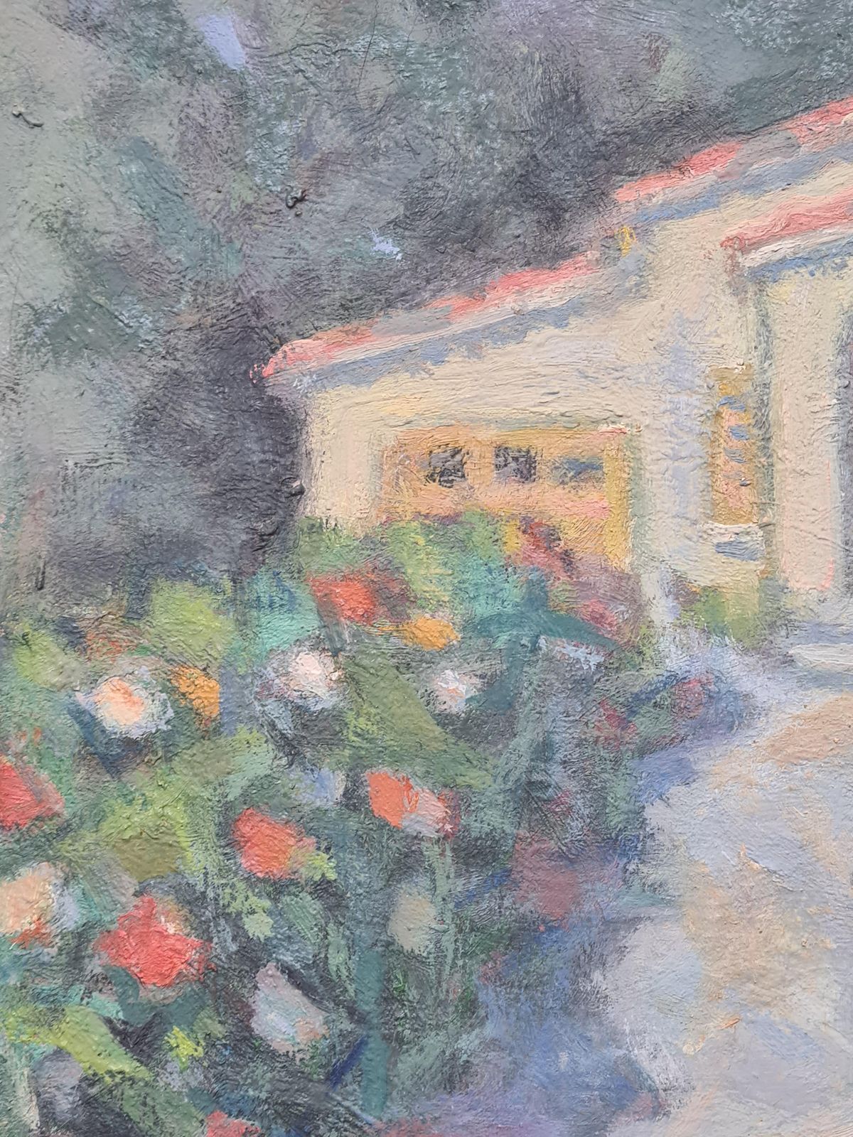 Paul Hercule Hoggimpressionist View Of A Villa In The South Of France, L'olivette, Juan Les Pins photo vintage