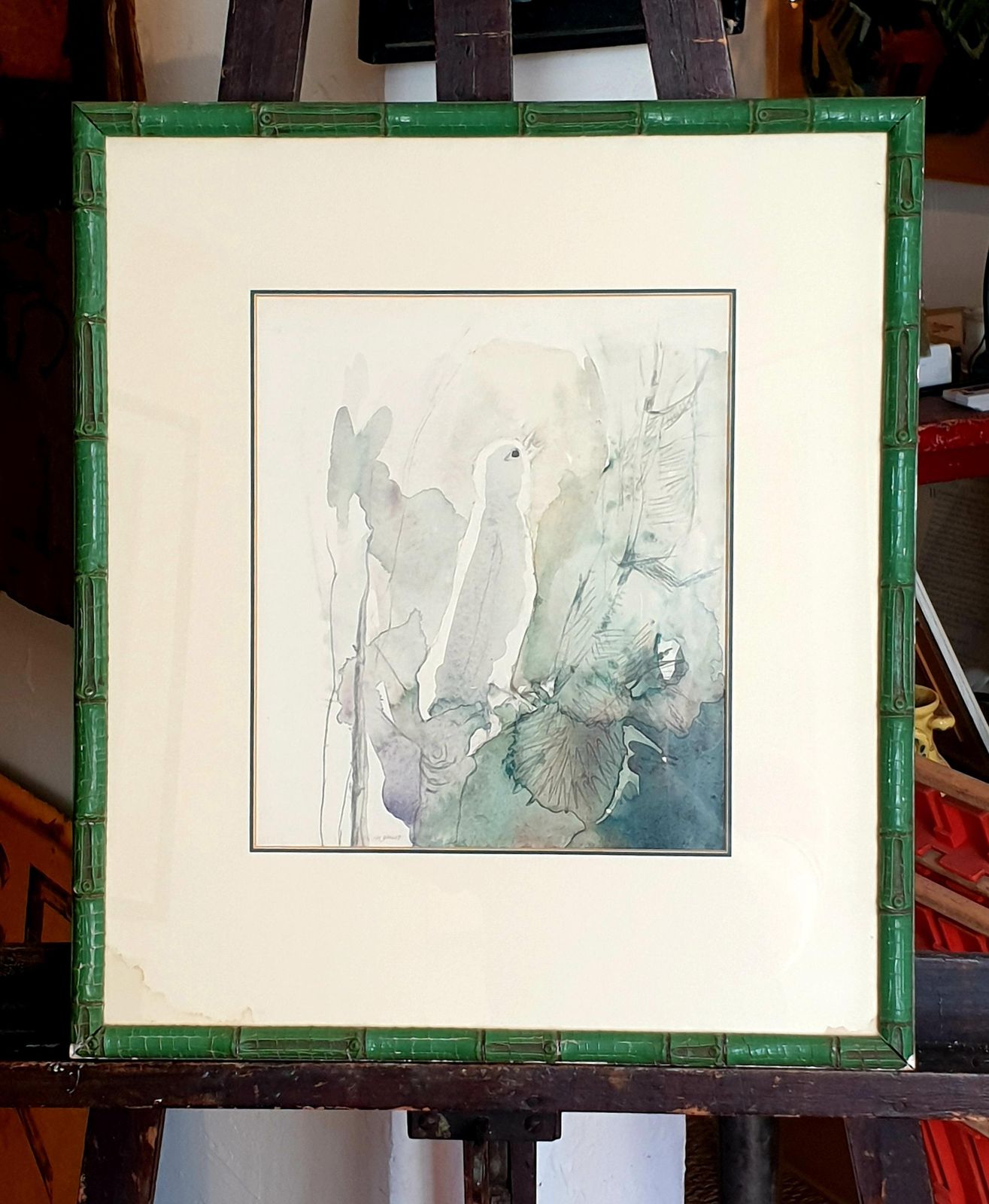 photo vintage Ivy Baileymid Century Watercolour On Paper Of A Songbird. 'Ephemeral Songster'1936