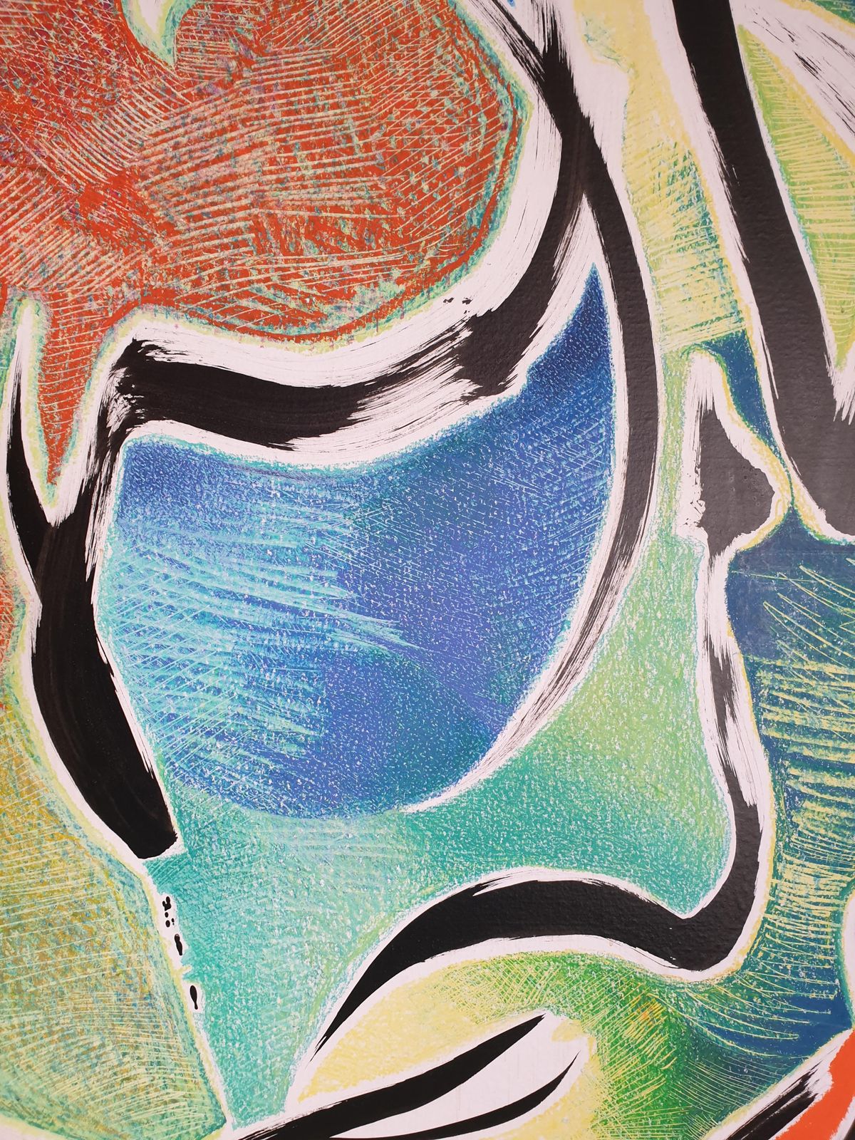 photo furniture Daniel Kleinabstract Expressionist Mixed Technique Laid On Canvas. 'Univers Uni'.Late 20th Century