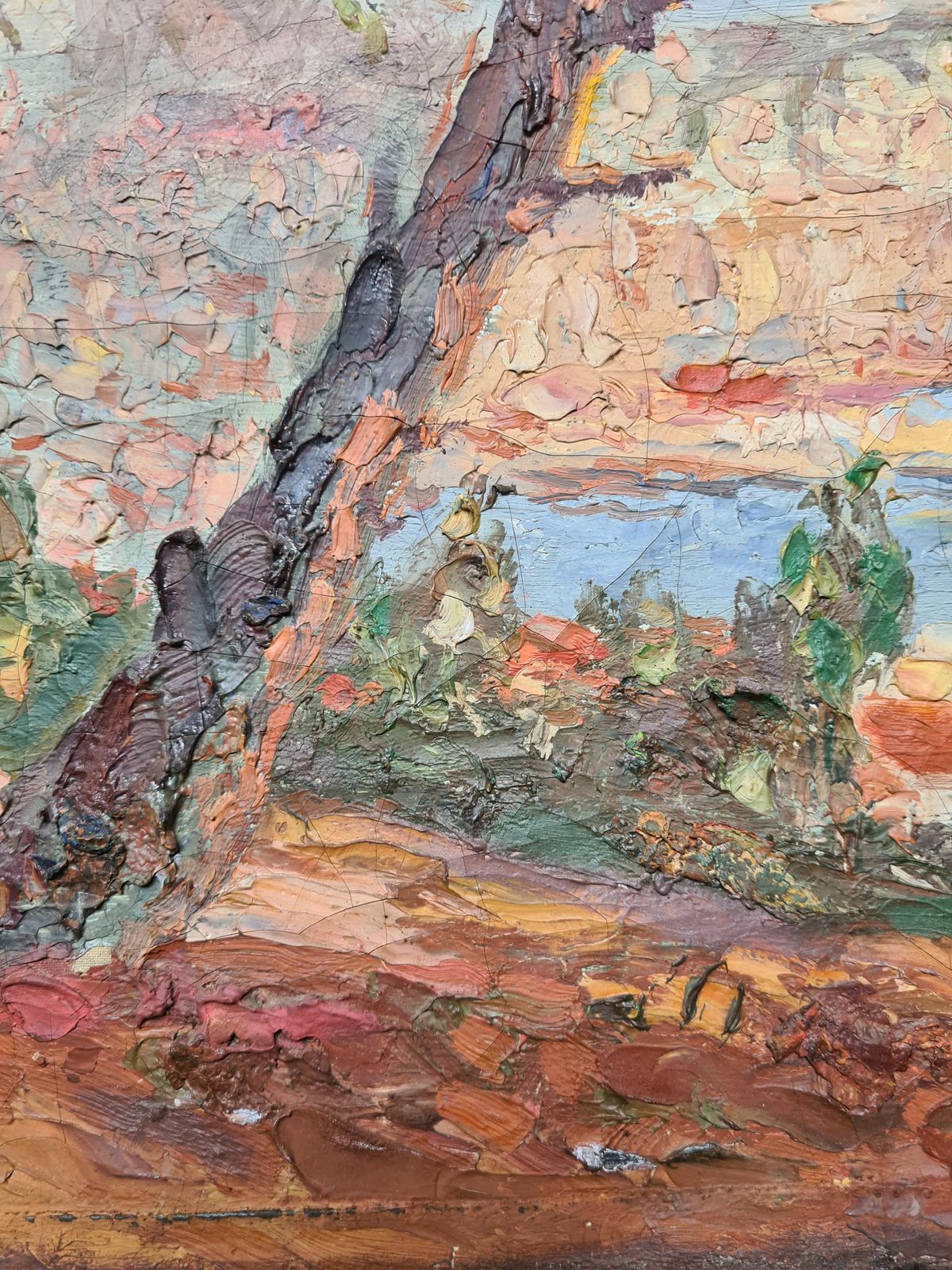 Unknownfrench Fauvist Oil On Canvas, View To The Sea, Circle Of Charles Camoin. photo buy