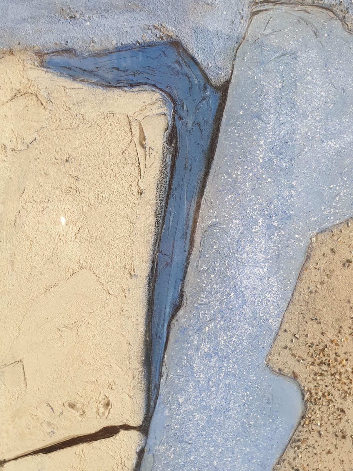 Francis Bessoncontemporary Belgian Mixed Media Abstract In Blue.2018 photo 1291.0