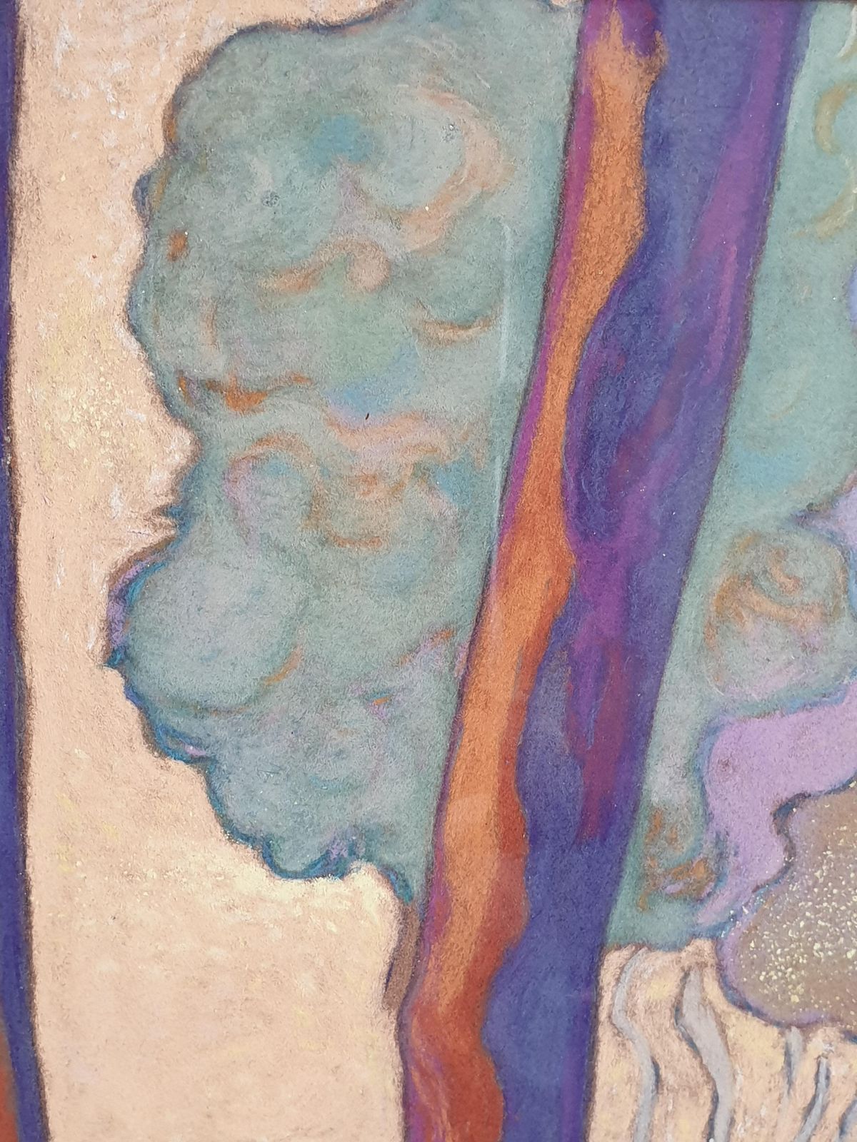 photo furniture Francis Bessoncontemporary Impressionist Acrylic And Pastel. 'Forest In Lilac, Provence'.2015