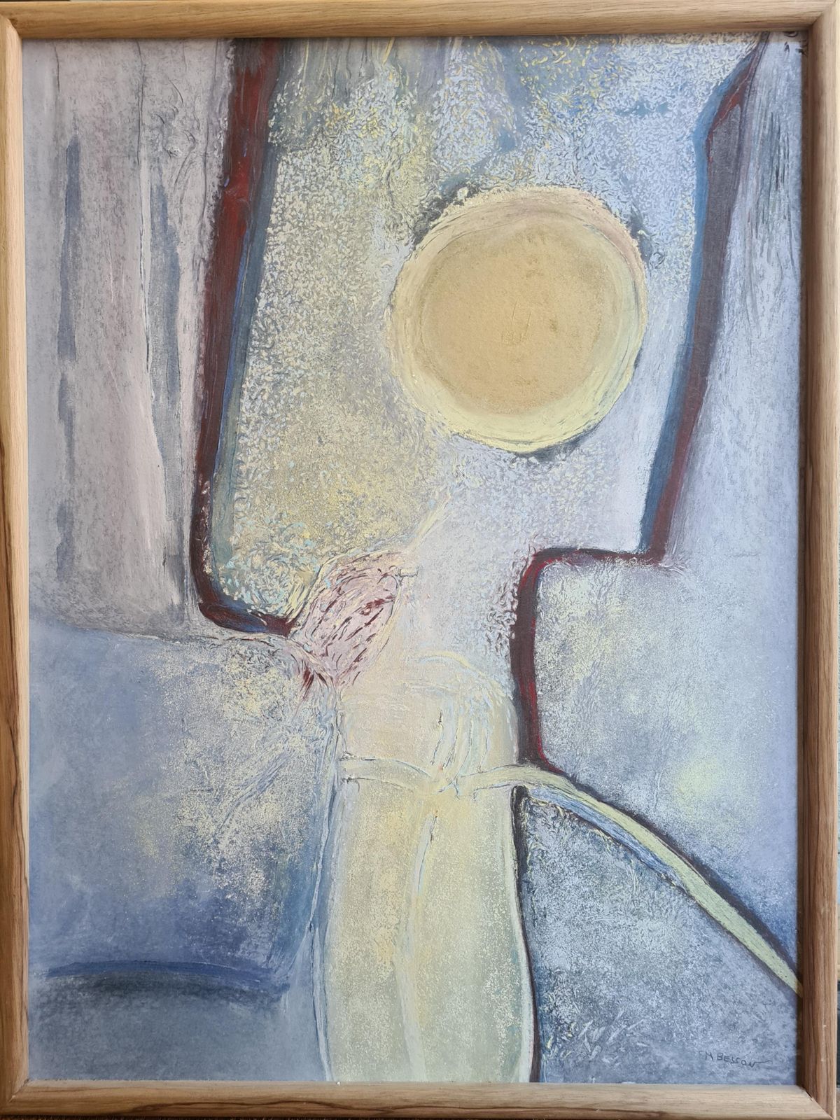Francis Bessonsunshine, The Golden Orb, Large Contemporary Pastel And Mixed Media On Paper.2000