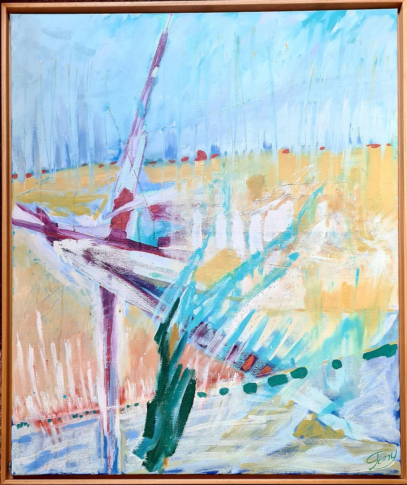 Tony Dielenzoetermeer Abstraction, Large Scale Abstract Expressionist Oil On Canvas photo furniture