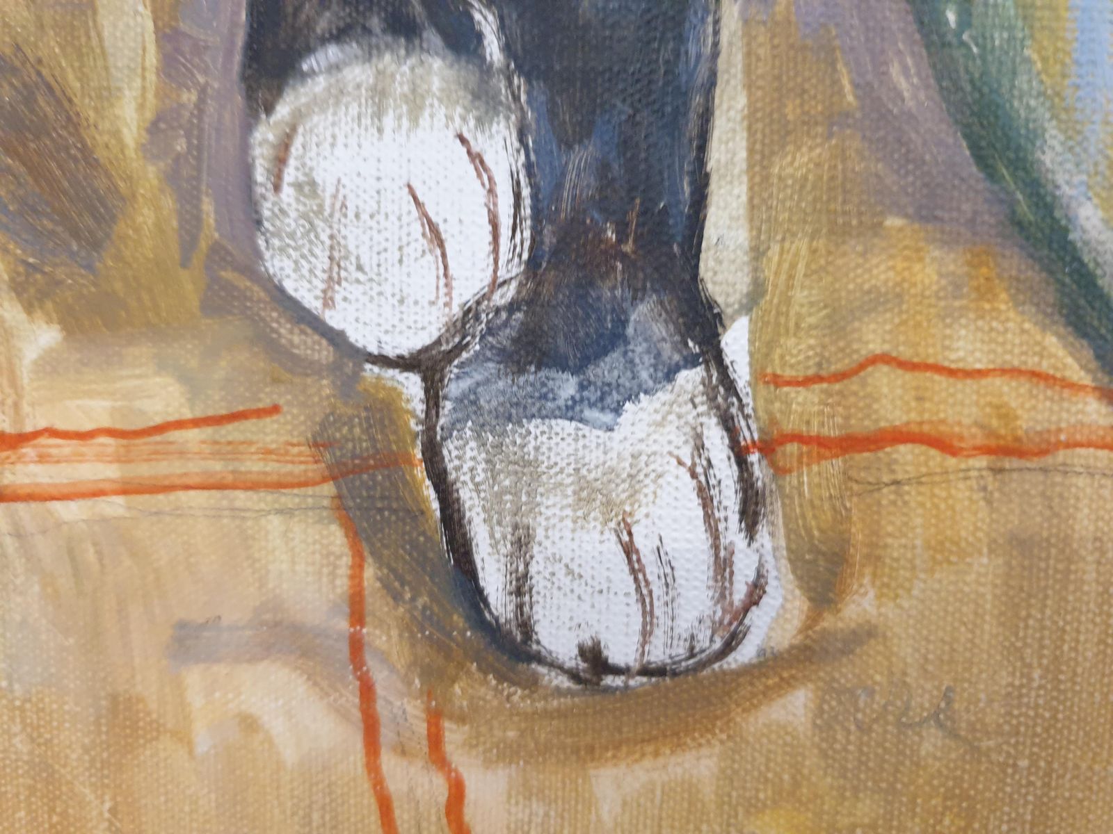 photo buy Maurice Delavier'naughty Pusscats!'. Hommage To Matisse, Oil On Canvas.1982