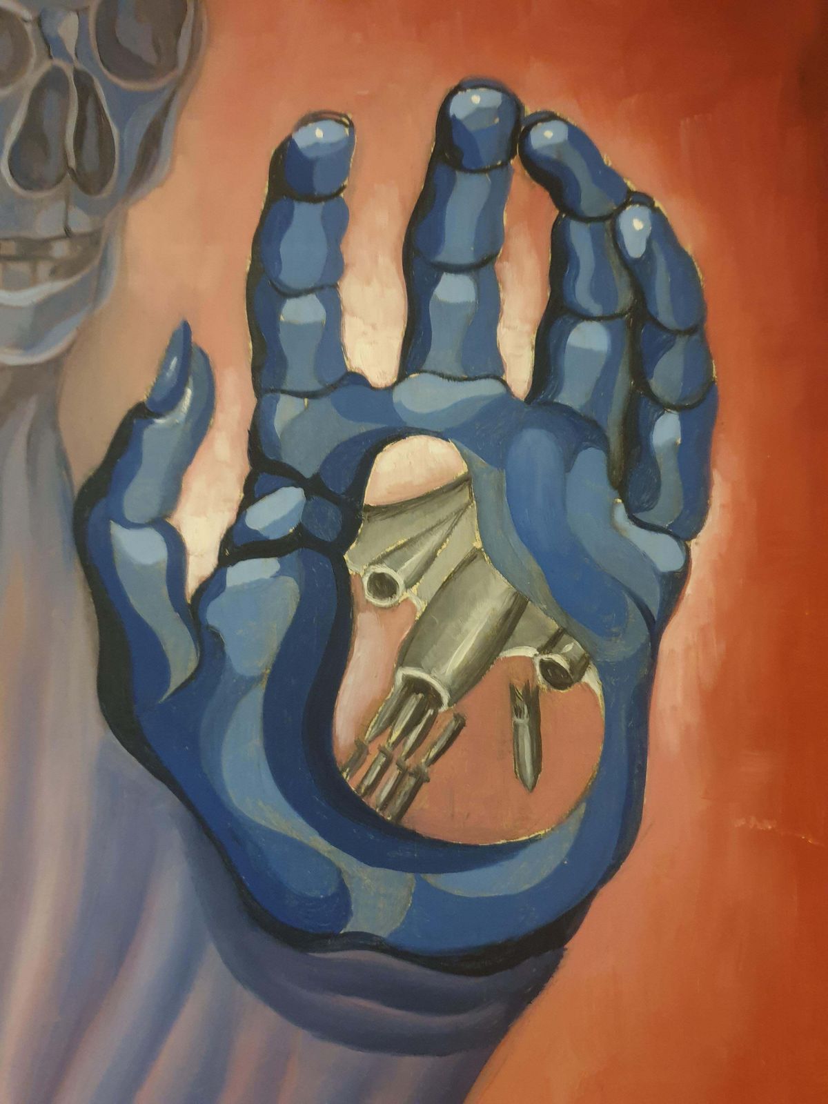 Willy Smitz'war And Peace', Mid Century Belgian Surrealist Oil On Board.1954 photo for sale