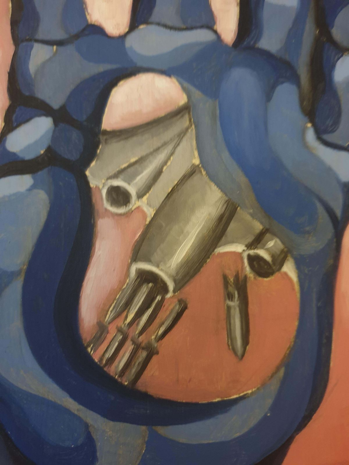 Willy Smitz'war And Peace', Mid Century Belgian Surrealist Oil On Board.1954 photo vinterior