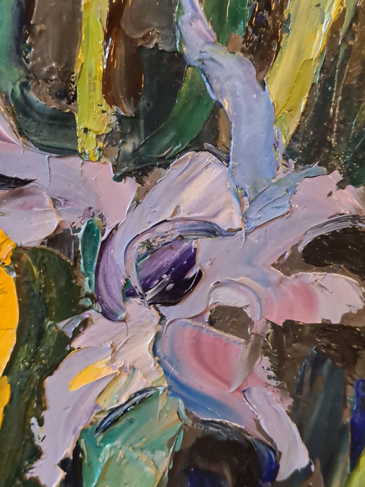 André Vagh Weinmannlarge Scale French Oil On Canvas Still Life Of Flowers, Tulips, Iris And Lillies1963 photo vintage