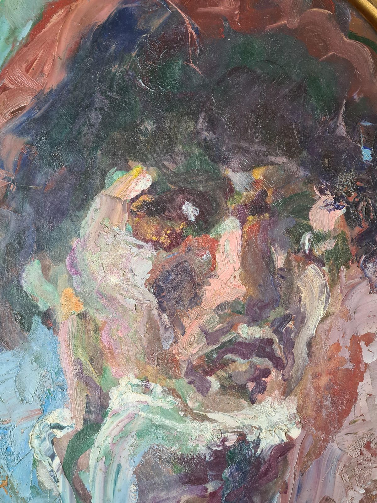 Stephane Lovighi Bourgognefrench Expressionist Self Portrait. Oil On Canvas.1995 photo Art