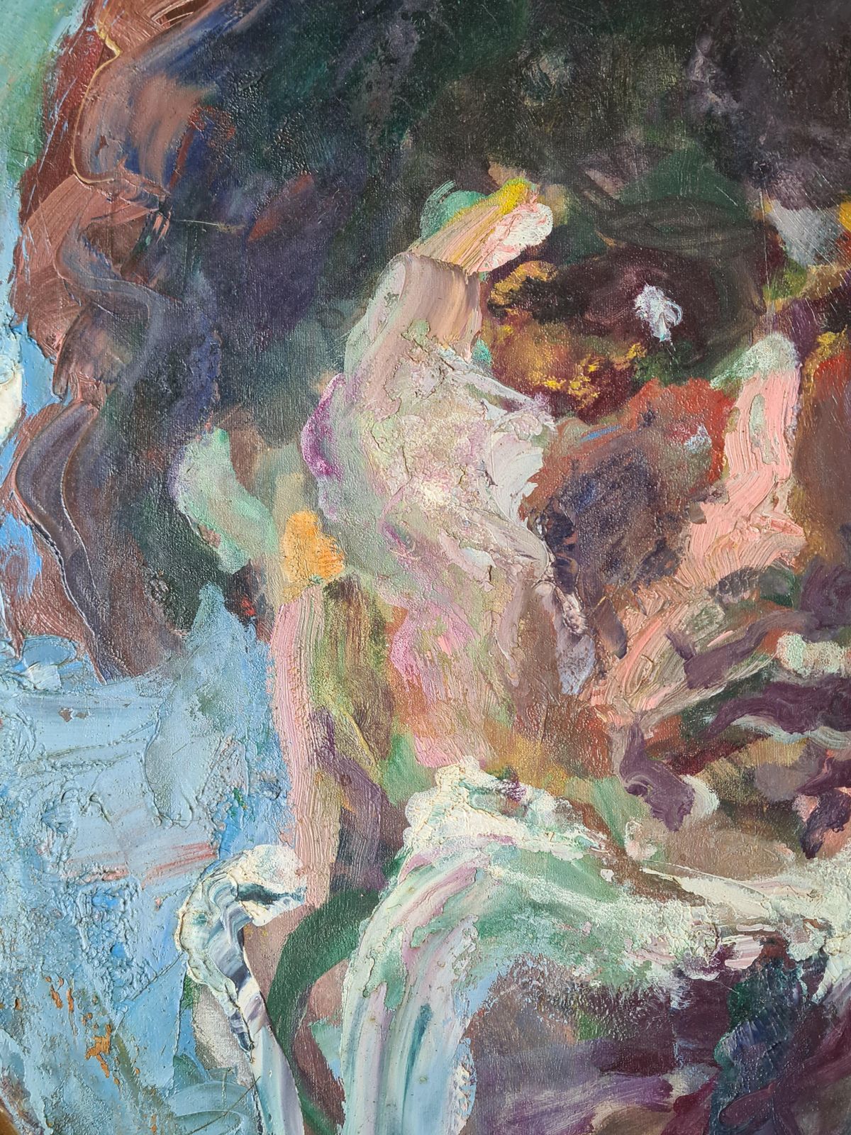 Stephane Lovighi Bourgognefrench Expressionist Self Portrait. Oil On Canvas.1995 photo vinterior
