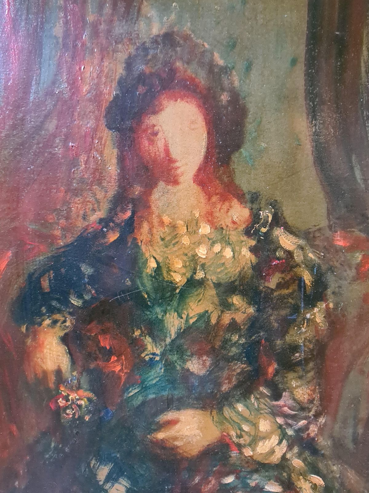 Sylvain Vignylarge French Expressionist Oil Portrait, The Seated Beauty. photo 2891.0