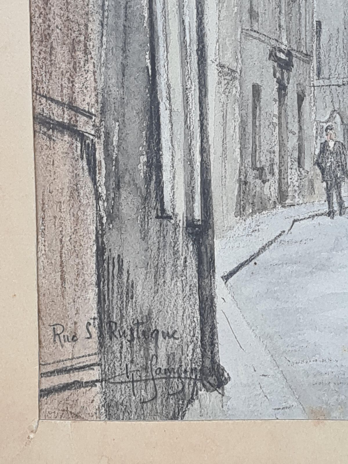 Unknownrue St Rustique, Montmartre And Sacré Coeur Basilica, Paris. Watercolor And Ink. photo for sale