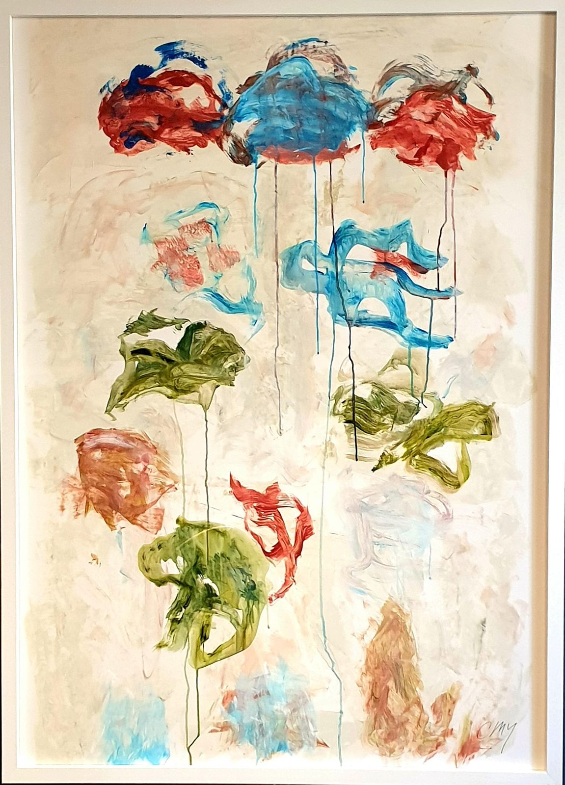 Christian Manoury Contemporary Abstract Expressionist Acrylic On Paper, 'Hommage To Debussy'.2024 photo furniture