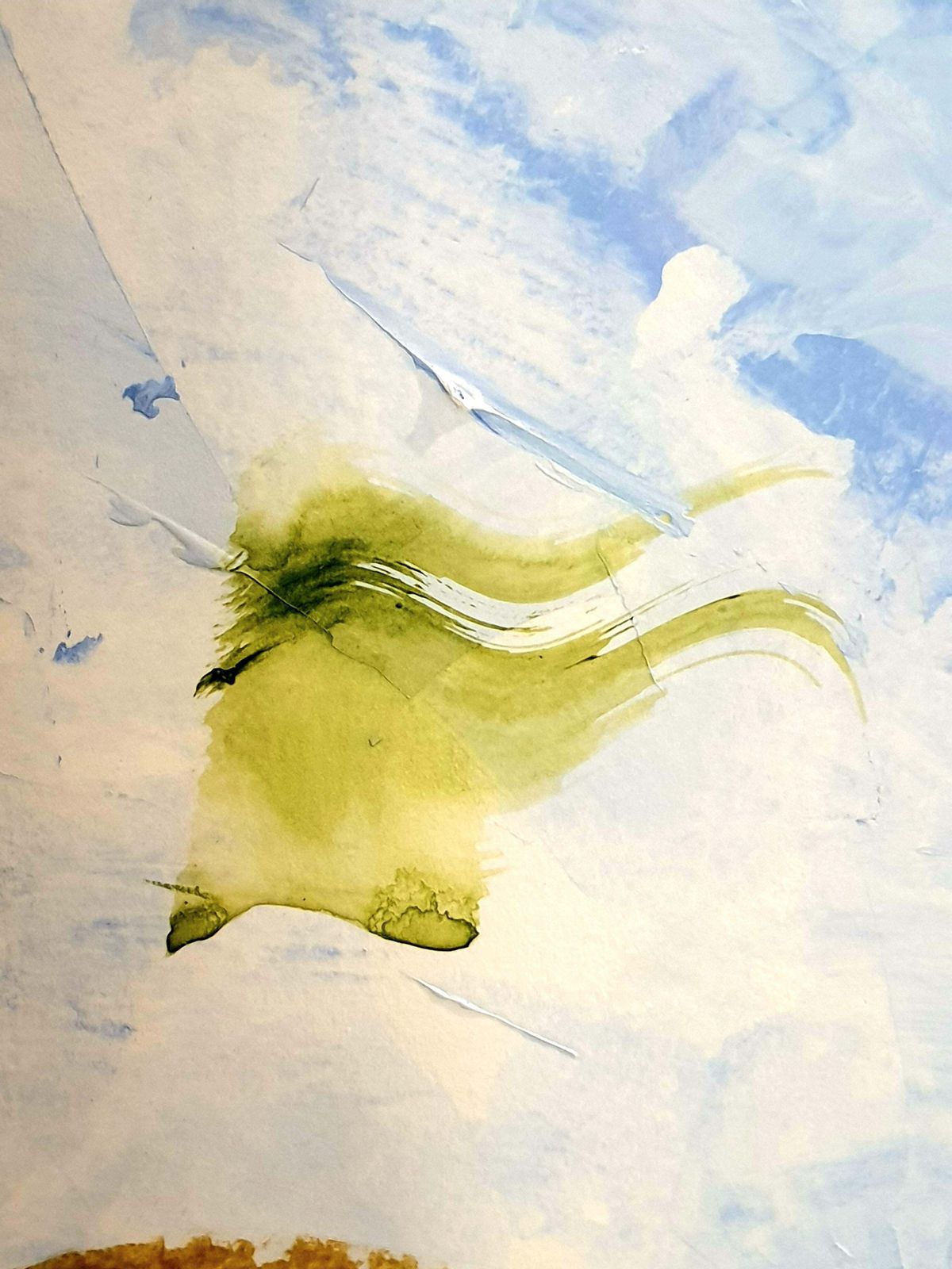 photo vinterior Christian Manoury Contemporary Abstract Expressionist Acrylic On Paper, 'Hommage To Debussy'.2024