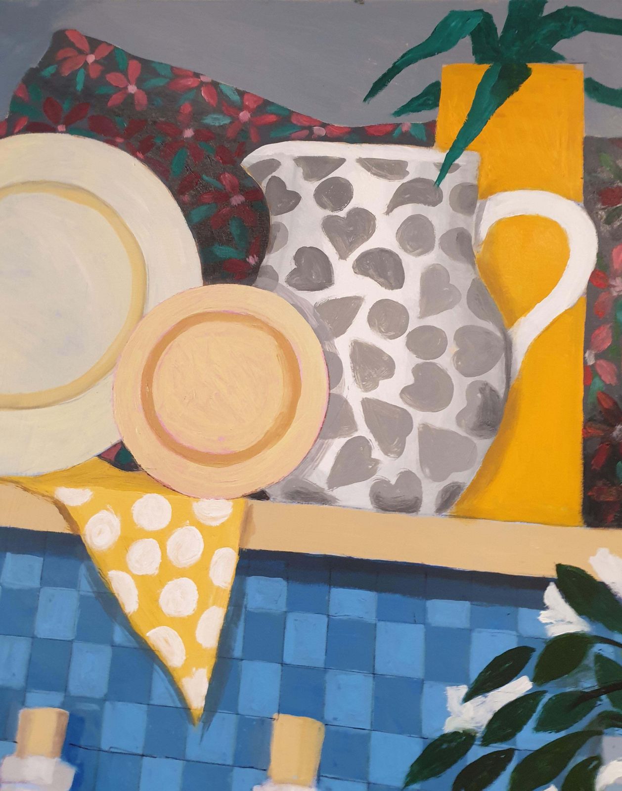 Frank Mclean Docherty 'Kitchen Shelves'. Contemporary Scottish Surrealist Acrylic On Canvas.  2020 photo furniture