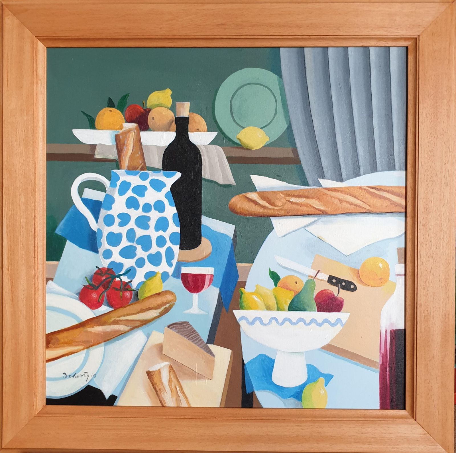 Frank Mclean Docherty'petit Déjeuner'. Contemporary Scottish Surrealist Acrylic On Canvas.2019