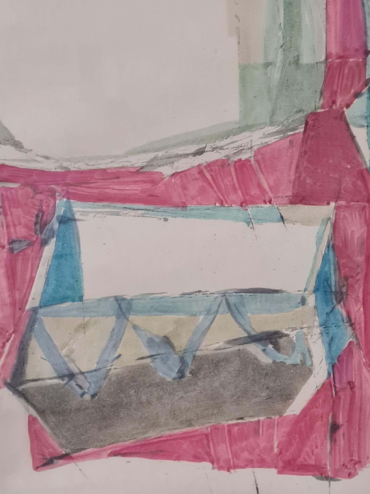 Mid Century Italian Tablescape With Red Cloth, 1956, Circle Of Giorgio Morandi1956 photo for sale