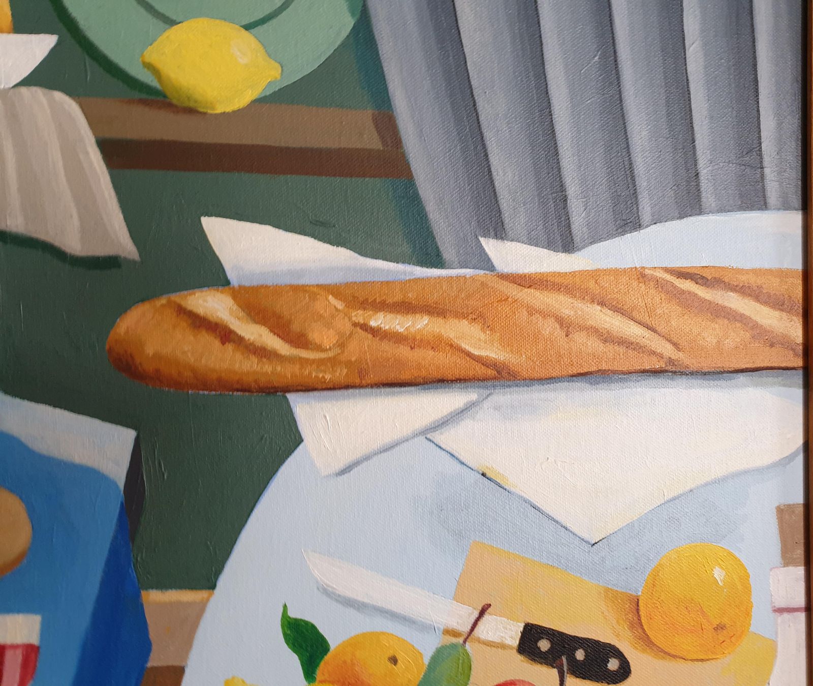 Frank Mclean Docherty'petit Déjeuner'. Contemporary Scottish Surrealist Acrylic On Canvas.2019 photo for sale