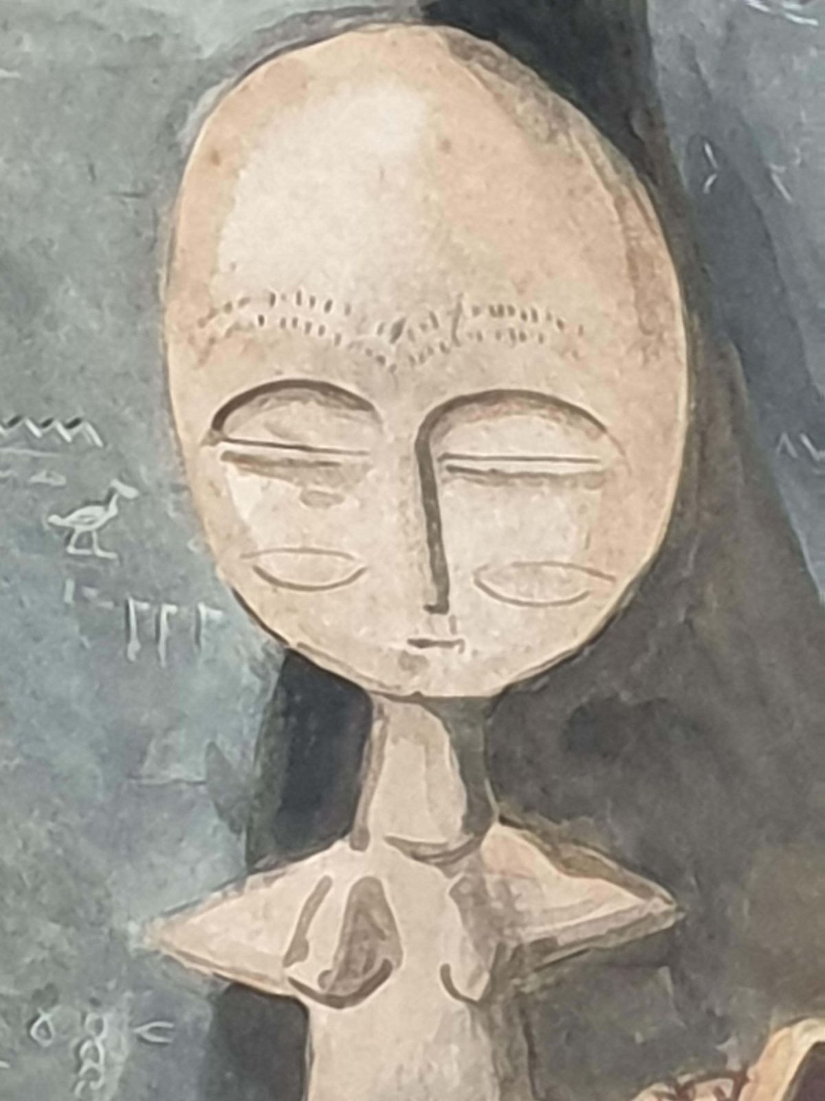 578.0 Derek Carruthers Surrealist Painting On Paper, 'Godot', Artefacts Of Civilisations Lost1985 photo