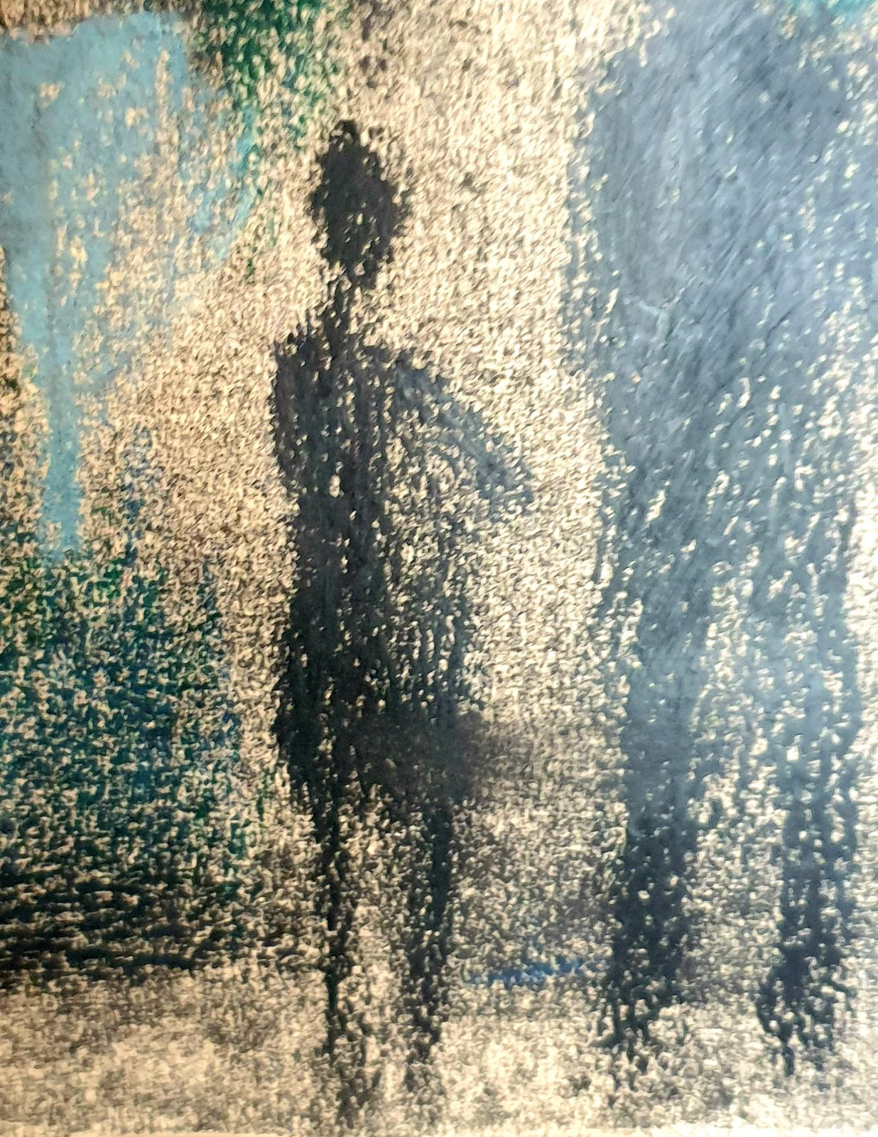 510.0 Poul Møllermid Century Danish Surrealist Pastel On Paper. "Sunset Over The Docks".1971 photo