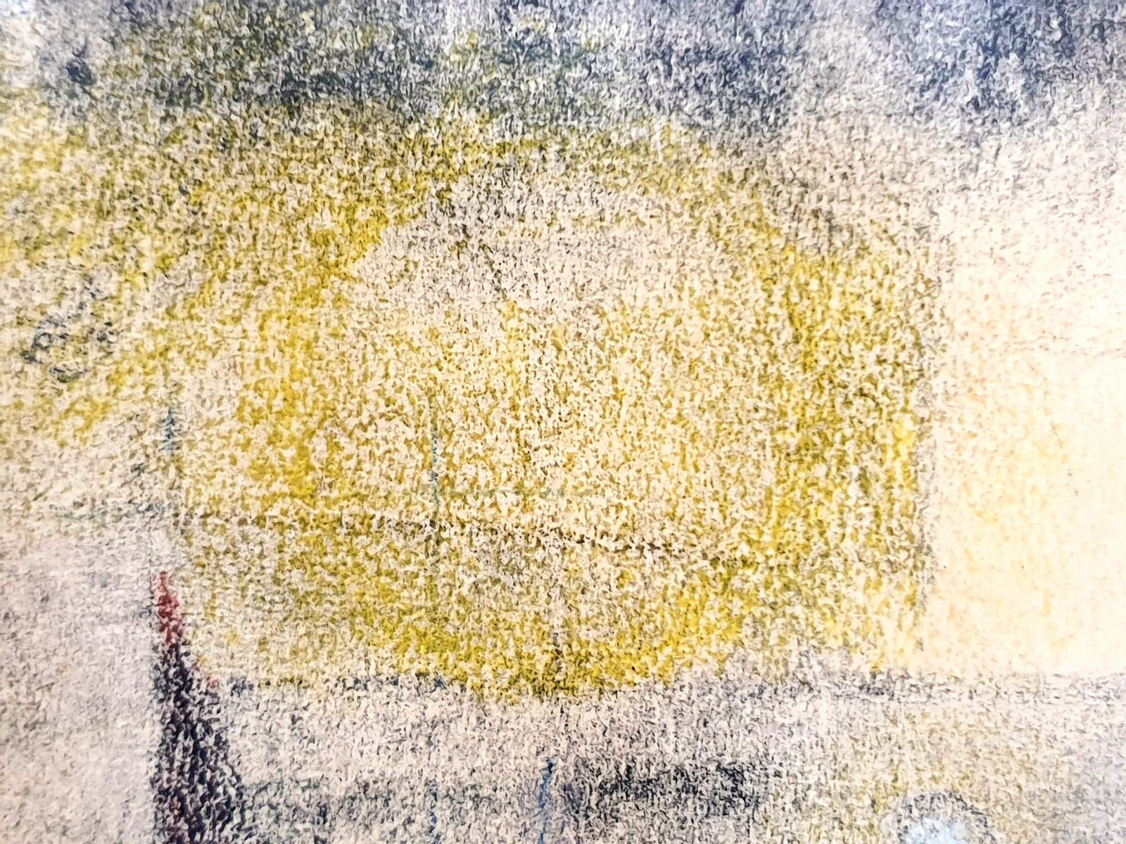 photo vinterior Poul Møllermid Century Danish Surrealist Pastel On Paper. "Sunset Over The Docks".1971