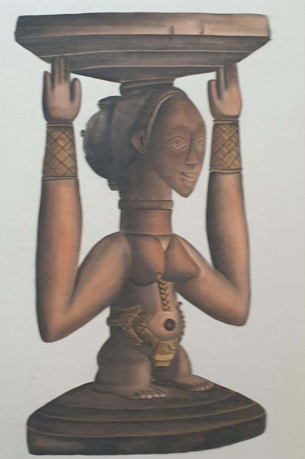697.0 La Roche Laffittewatercolour On Handmade Paper Laid On Vélin D'arches Of An African Sculpture. photo