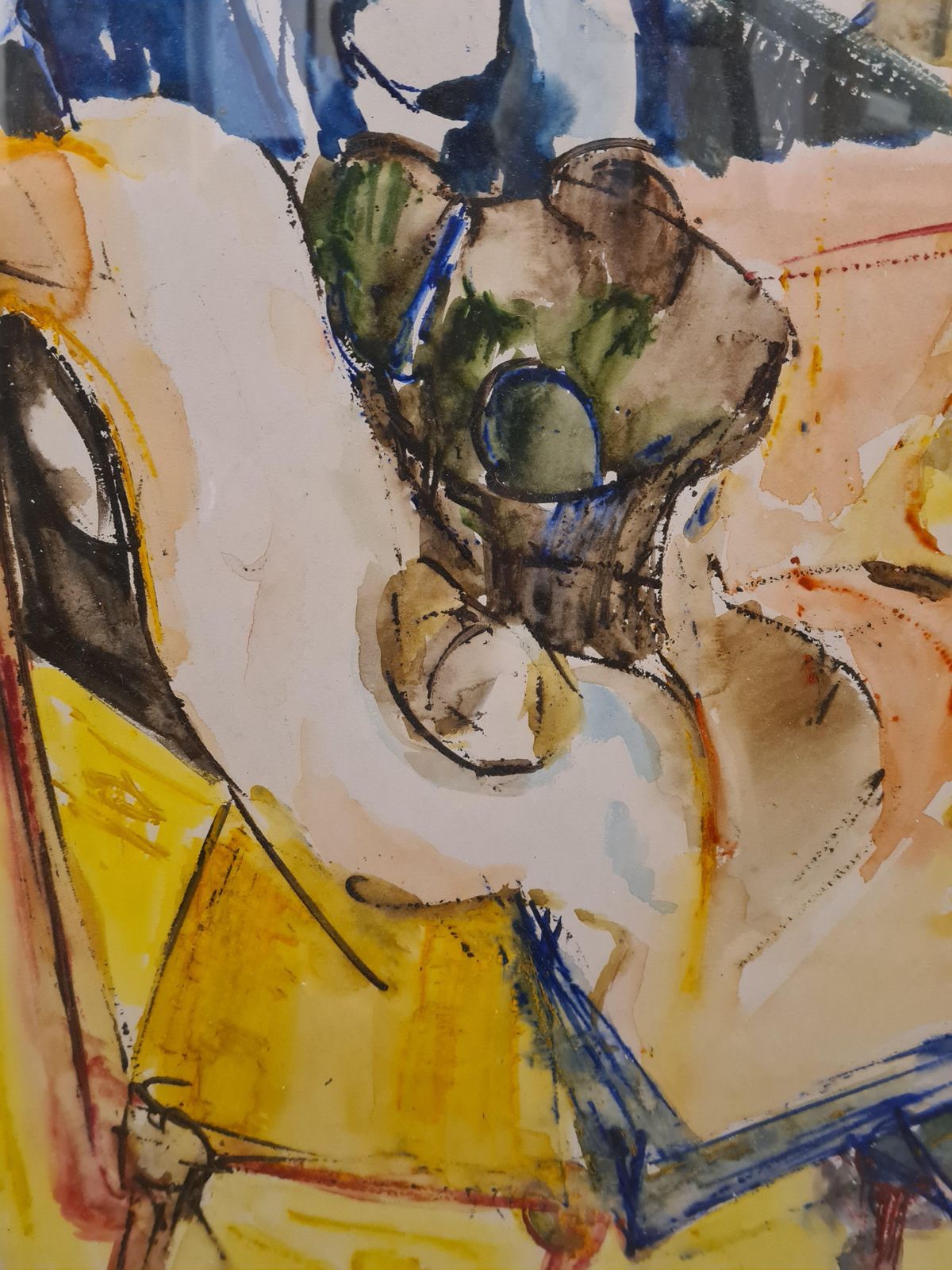 Roger Decaux Mid 20th Century Large Paris School Watercolour Of A Tablescapemid Century photo 1531.0