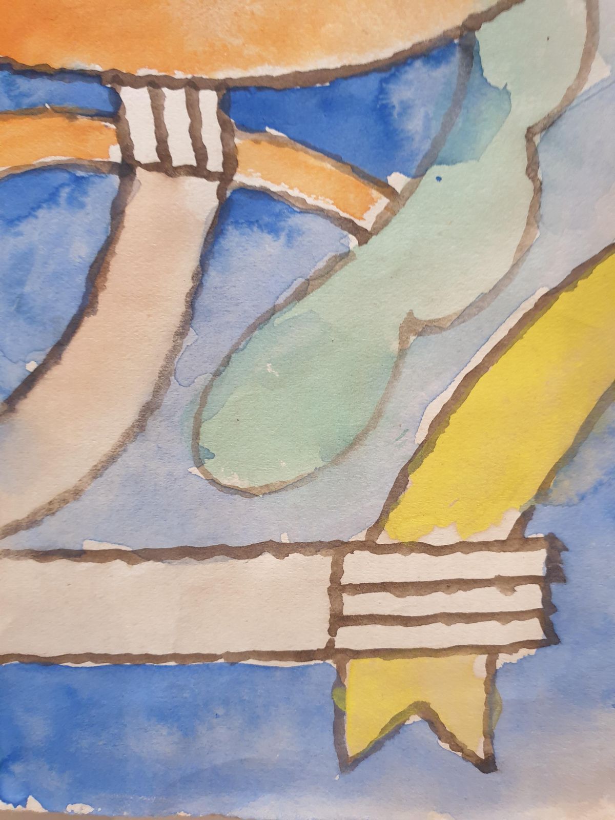 Jean Clerté 'Mother Nature', Lyrical Surrealist Abstract Watercolour On Paper.1978 photo vinterior