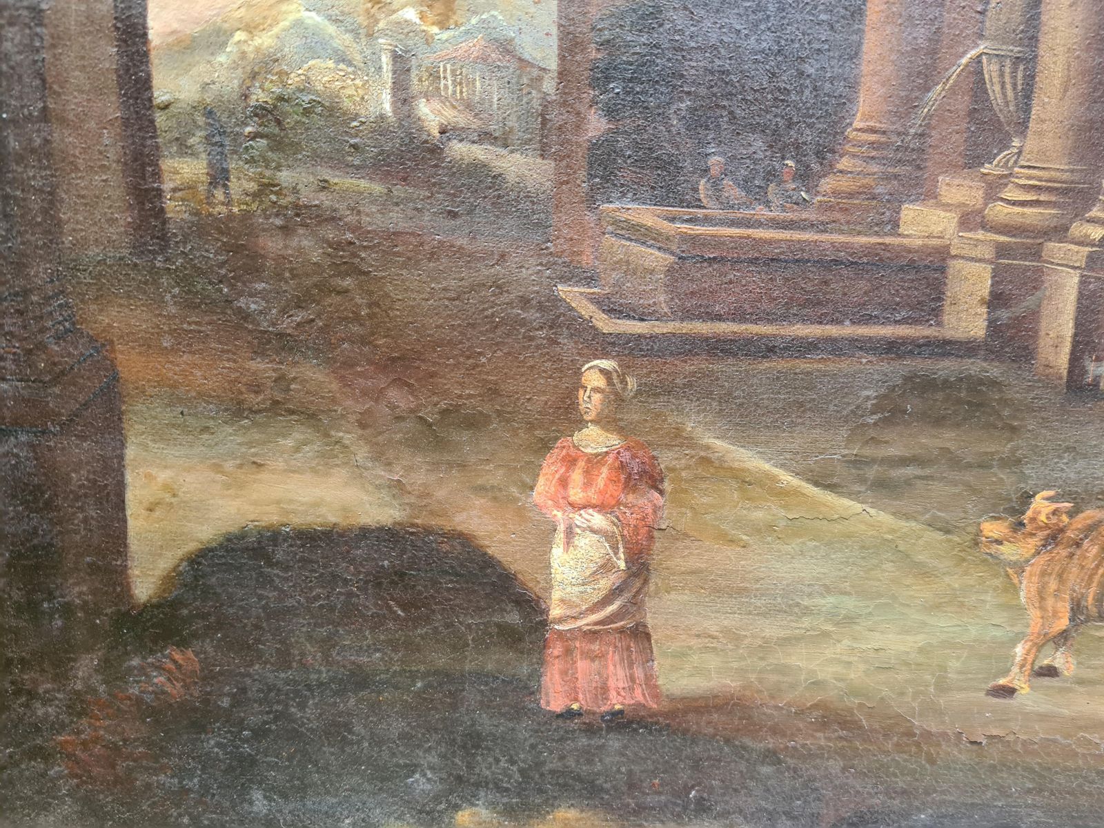 Grand Tour 18th Century Veduta Capriccio Painting, After Gennaro Greco photo vinterior