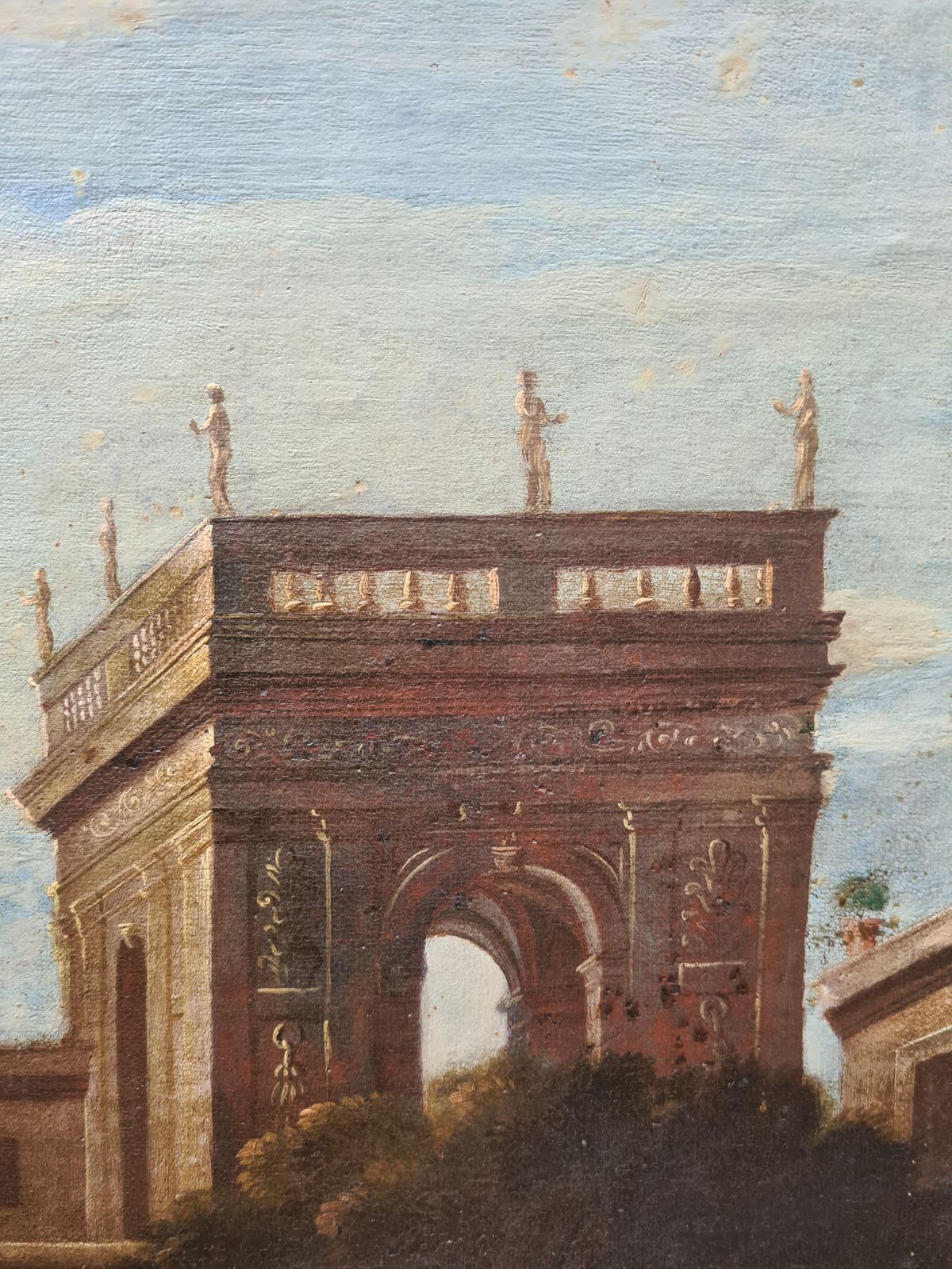 photo furniture Grand Tour 18th Century Veduta Capriccio Painting, After Gennaro Greco