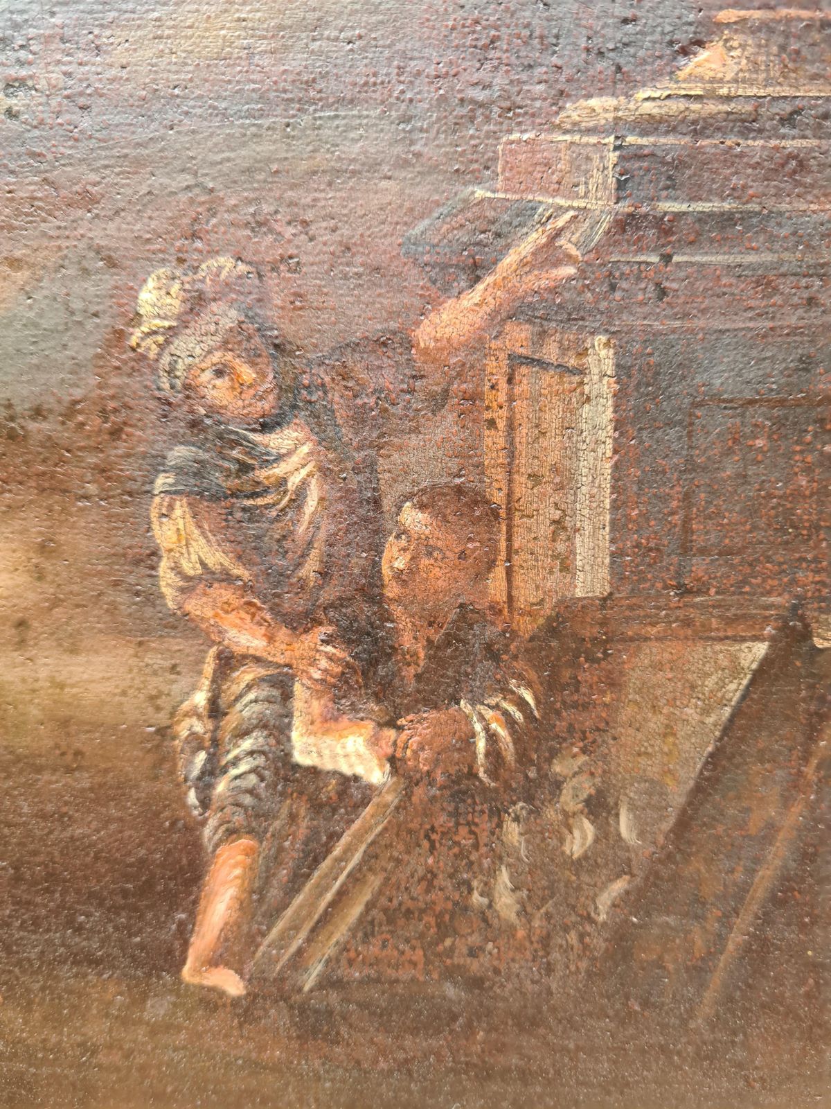 photo for sale Large Grand Tour 18th Century Capriccio Painting Roman Ruins After Gennaro Greco
