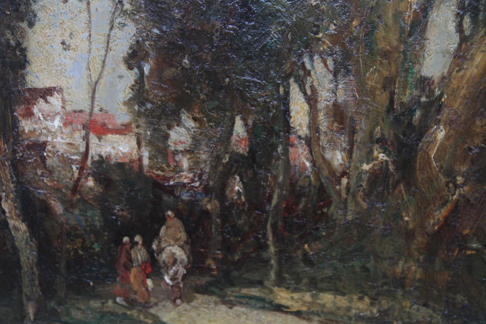 Joseph Vickers De Villevillage Gossip   British Early 20th Century Art Wooded Landscape Oil Painting 1914 photo vinterior