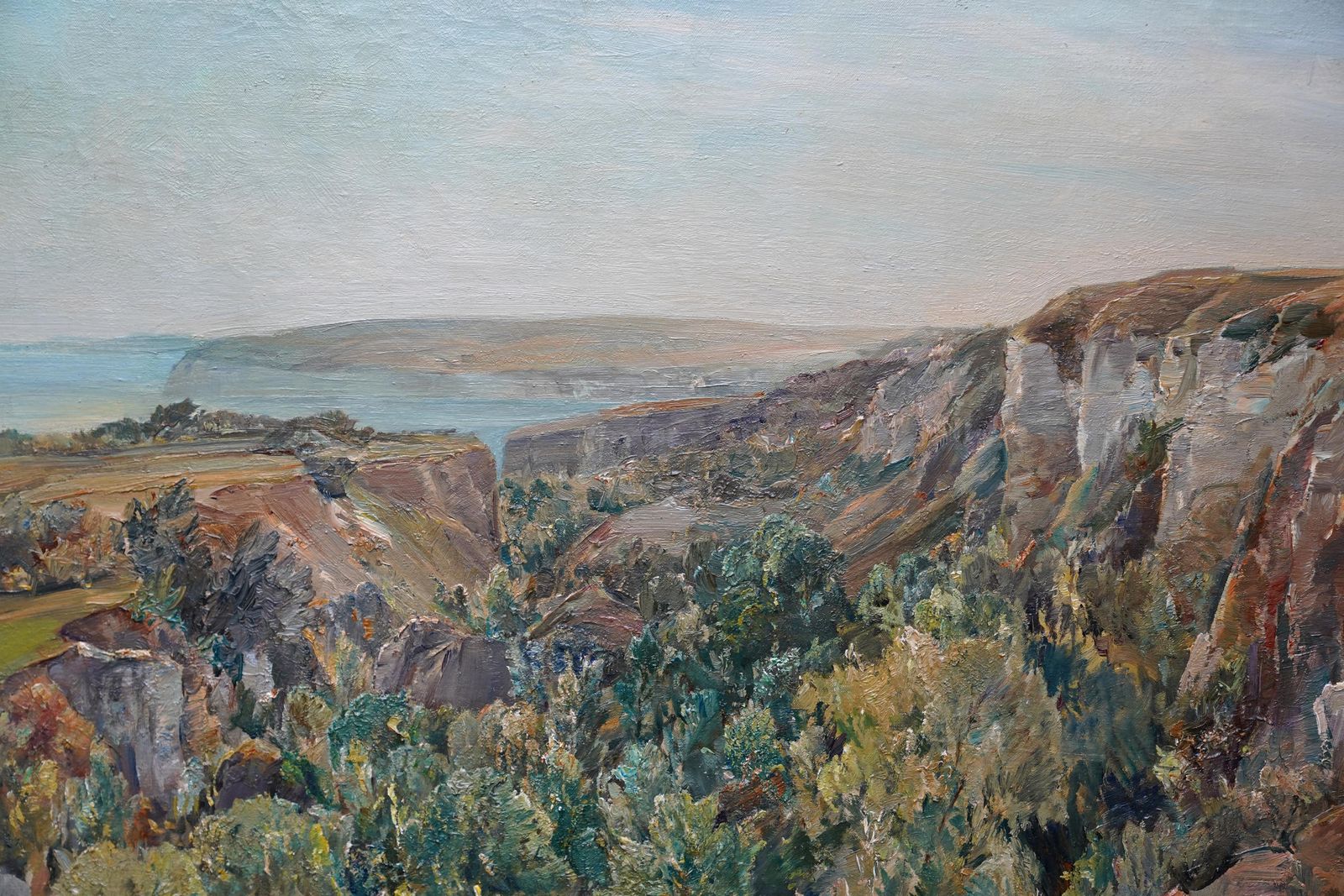 Evelyn Chestonthe Landslip Coastal View   British 1920s Art Landscape Oil Painting Neac Artistcirca 1920 photo Art