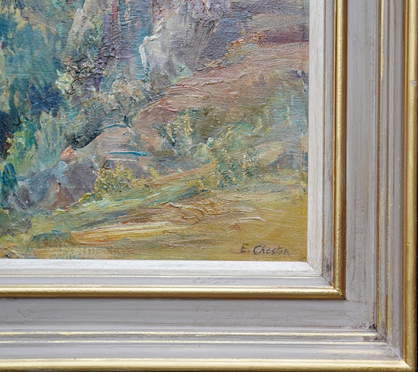 photo furniture Evelyn Chestonthe Landslip Coastal View   British 1920s Art Landscape Oil Painting Neac Artistcirca 1920