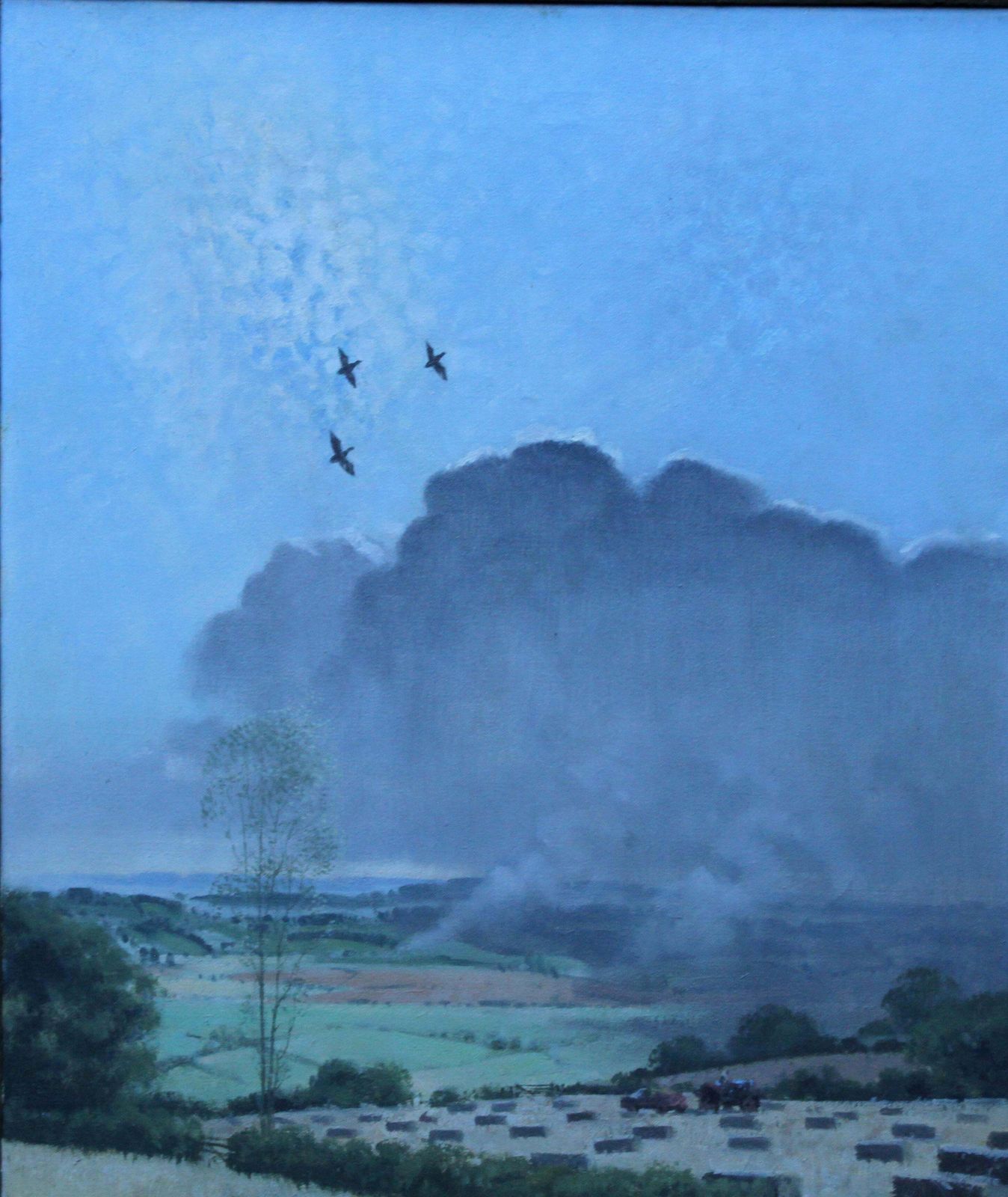 Laurence Henry Irvingrother Valley Landscape Kent   British 1950's Art Harvest Oil Painting Circa 1940 photo furniture