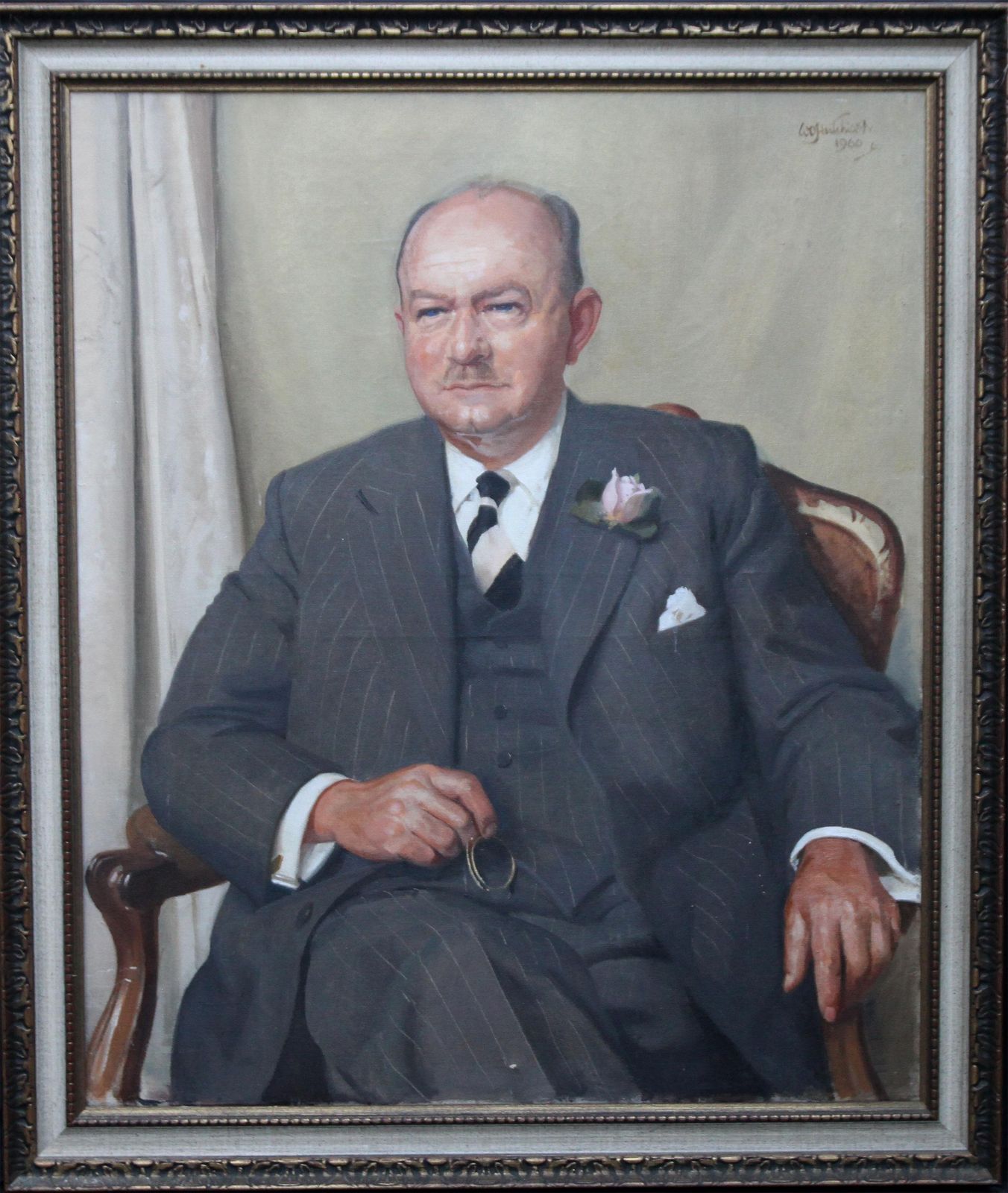William Oliphant Hutchinsonportrait Of A Gentleman   Scottish Oil Painting Mid 20th Century Art1960