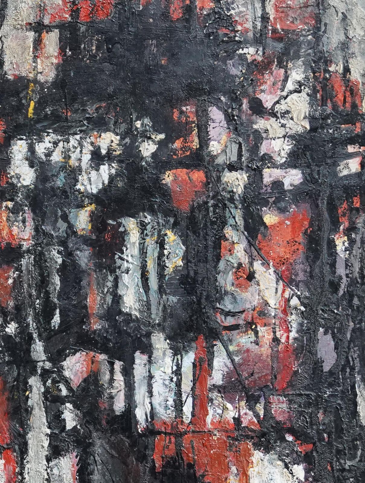 Armando Baldinelliblack White Orange Abstract   Italian/South African Art Fifties Oil Painting Circa 1958 photo buy