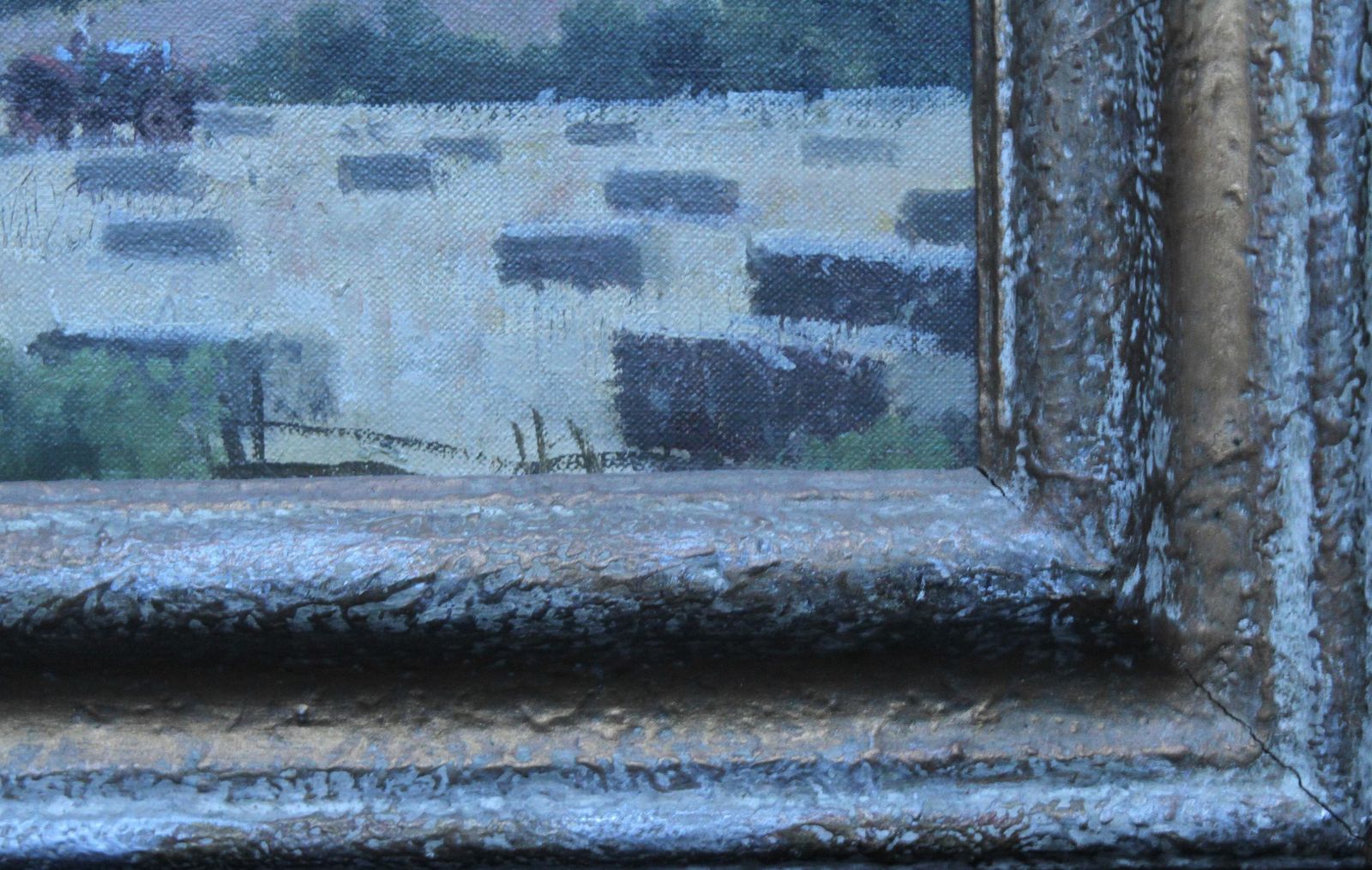 Laurence Henry Irvingrother Valley Landscape Kent   British 1950's Art Harvest Oil Painting Circa 1940 photo buy