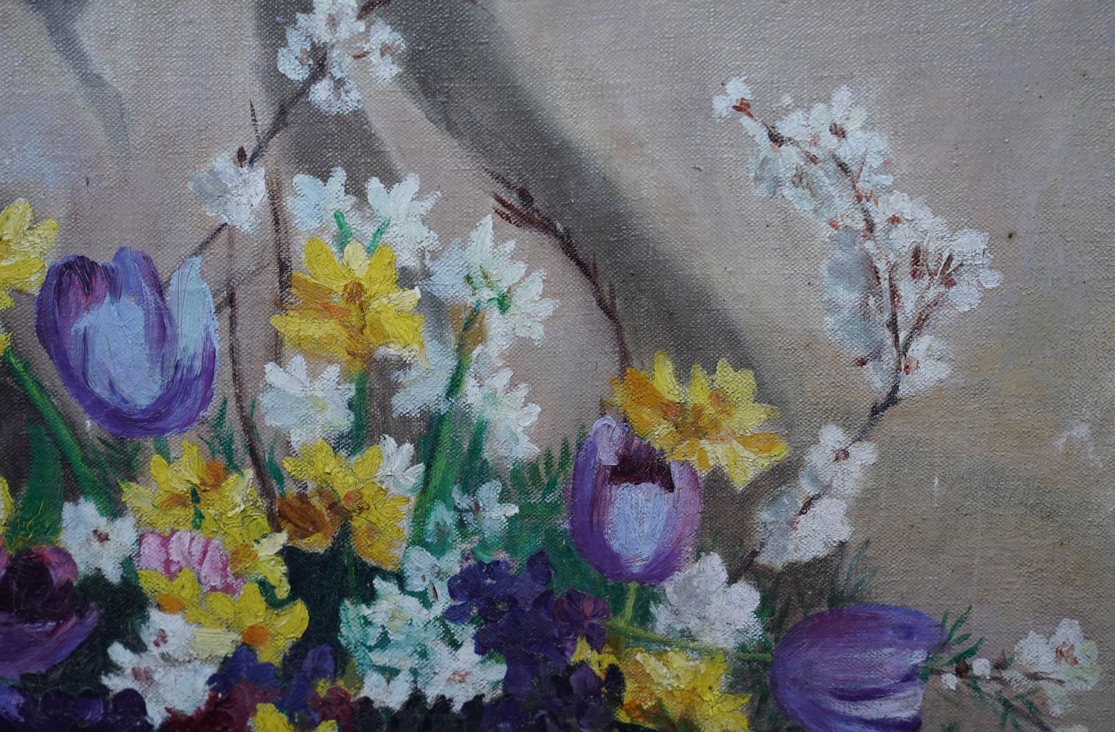 Frank Rashleighart Deco Spring Flowers   British 1930's Art Floral Still Life Oil Paintingcirca 1937 photo 2244.0