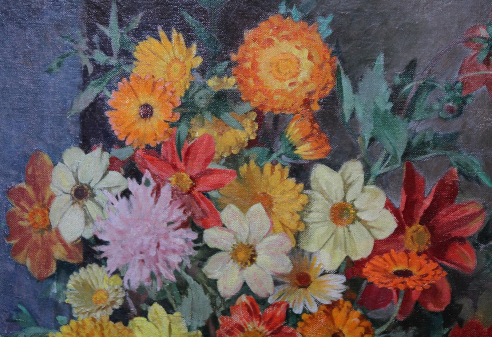 John Aikenscottish Floral   Scottish Art 1920's Oil Painting Still Life Floral Arangementcirca 1925 photo Art