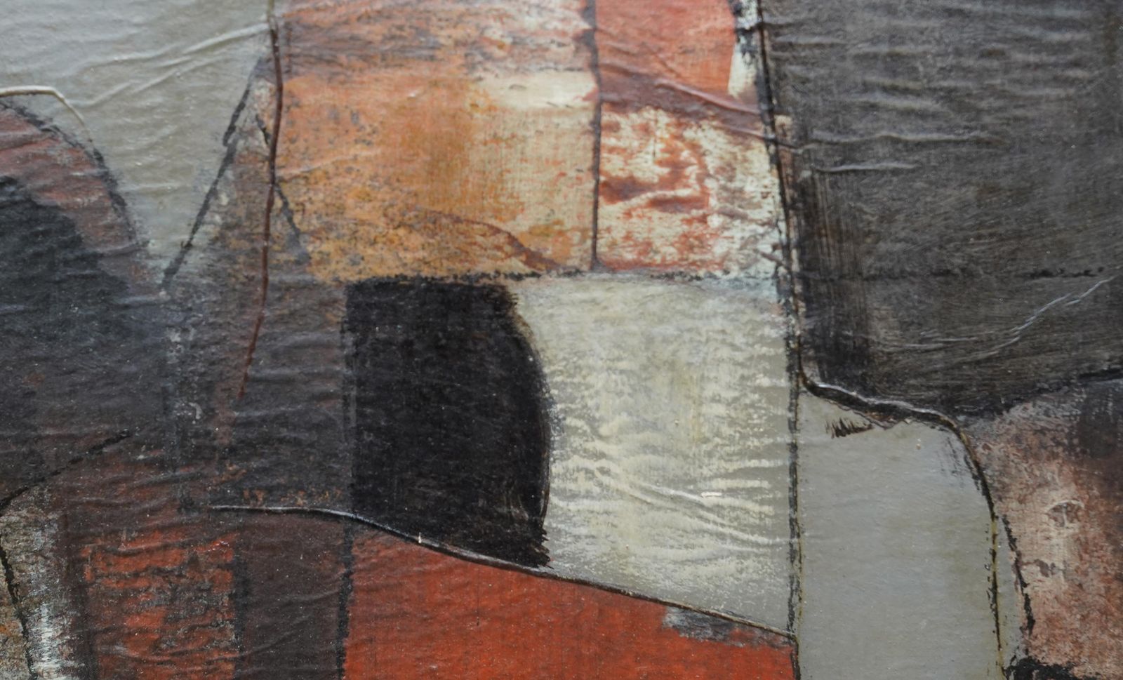 Borge Herman Hansenabstract Composition   Rock Fragment   Danish 1961 Abstract Art Oil Painting1961 photo 3060.0